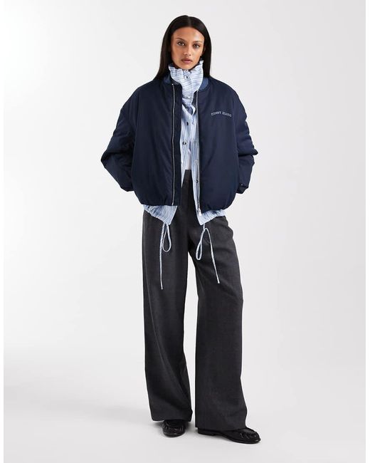 Tommy Hilfiger Blue Nylon Bomber Jacket