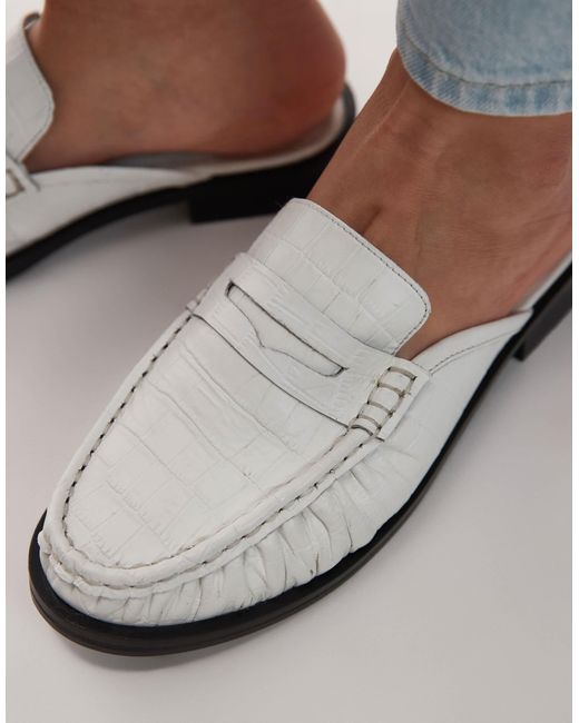 TOPSHOP Blue – anna – flache pantoletten aus leder