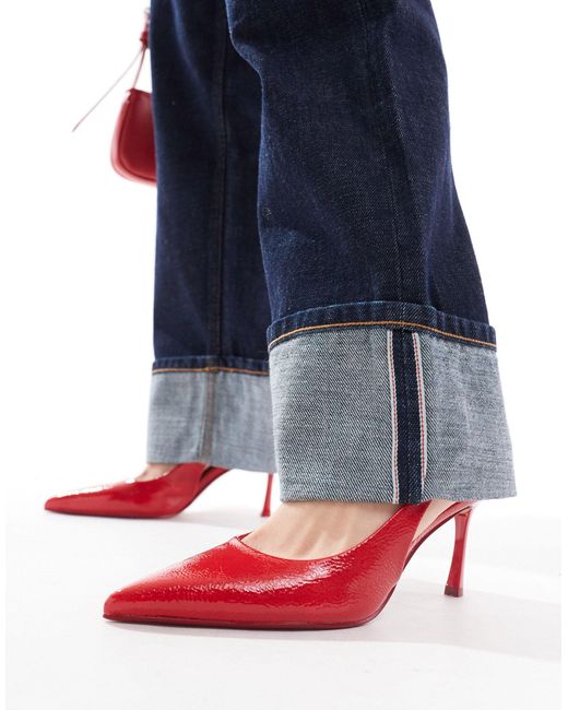 Simmi london - lissa - scarpe con tacco rosse a punta con cinturino sul retro di SIMMI in Blue