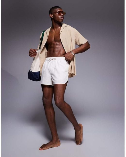 ASOS White Runner Swim Shorts for men