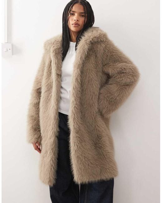 Noisy May Natural Faux Fur Coat