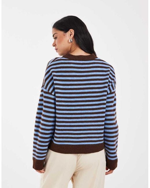 ONLY Blue Drop Shoulder Knitted Jumper