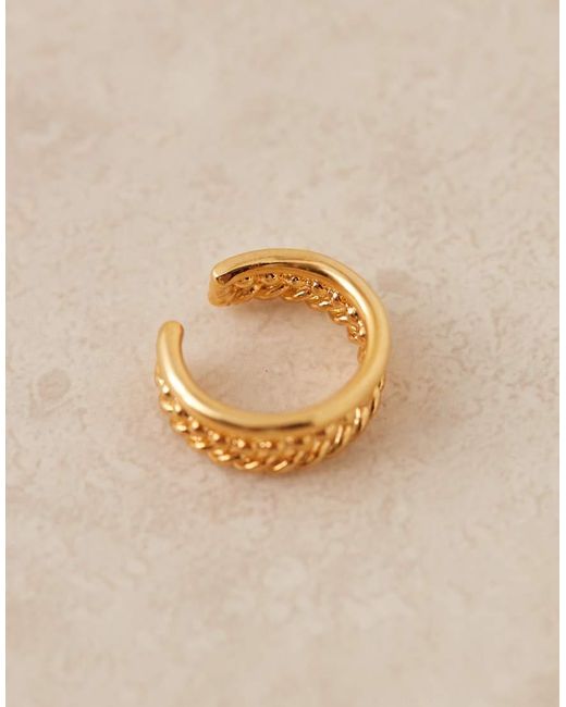 Orecchino Ear Cuff Placcato 18 K A Triplo Strato di Orelia in Brown