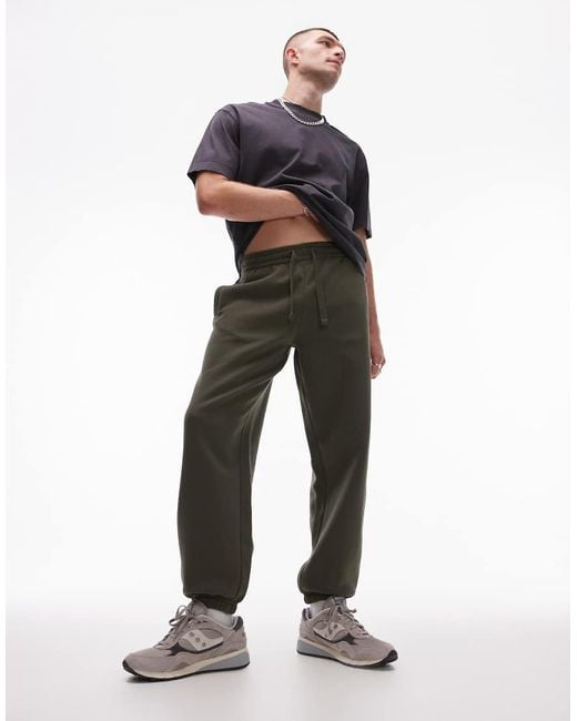 Topman Green Premium Heavyweight Oversized Jogger for men
