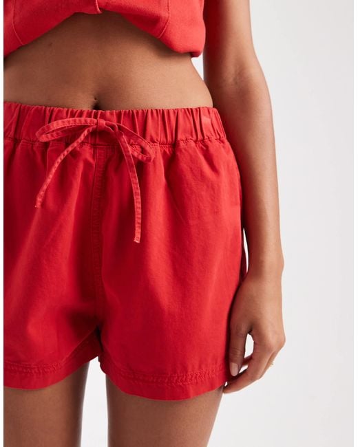 ASOS Red jogger Style Denim Pull On Short