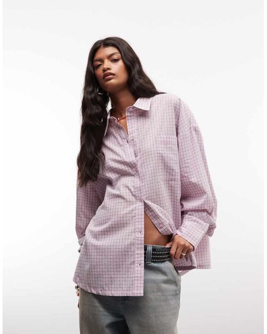 Collusion Purple Oversized Boxy Long Sleeve Shirt