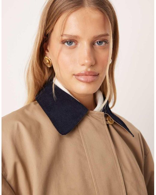 Aware Natural Short Trench With Cord Collar