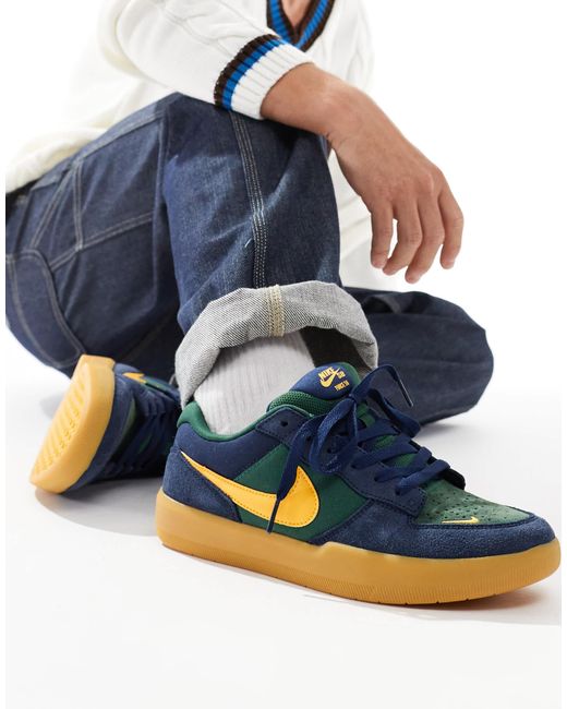 Nike - sb force 58 - baskets en daim - et jaune Nike pour homme en coloris Blue