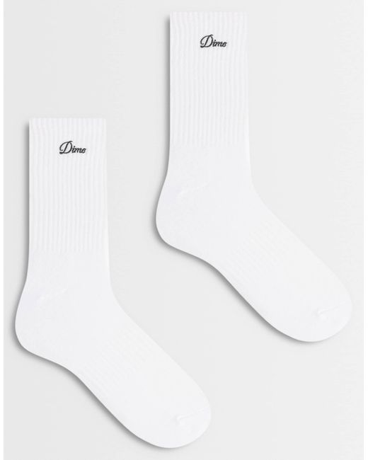 Dime Natural 2-pack Logo Long Socks for men