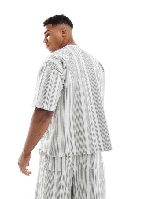 ASOS Recht Oversized T-Shirt Met Zak in het White voor heren