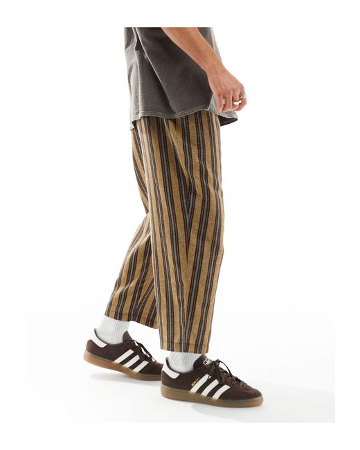 Pantaloni ampi cropped a righe di Reclaimed (vintage) in Multicolor da Uomo