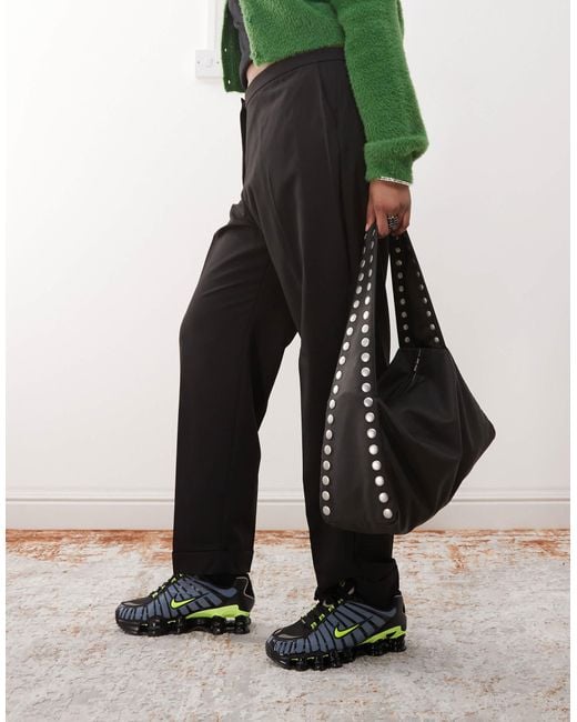 Weekday Green Studded Shoulder Bag