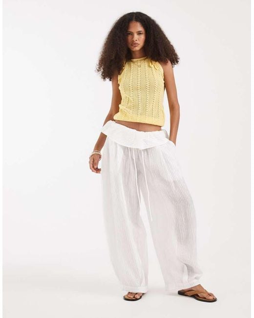 Vero Moda Multicolor Tie Shoulder Racer Crochet Knitted Singlet