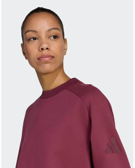 Adidas Originals Red Soft Lux Winter Knit Sweatshirt