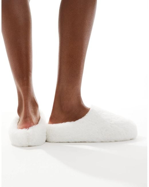 SEQWL White Fluffy Mule Slippers