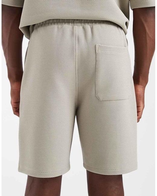 ASOS Natural Slim Smart Textured Jersey Shorts for men