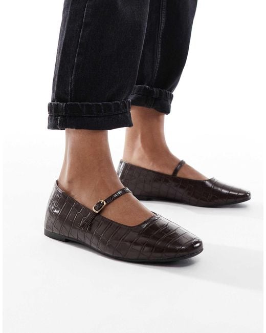 SEQWL Wide Fit Black Iris Ballet Flats