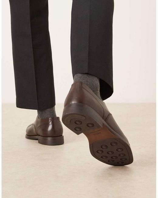 Mango Black Leather Brogues for men