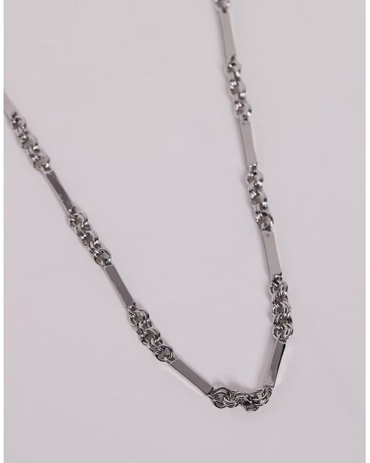 ASOS Blue Mixed Link Box Chain Necklace for men