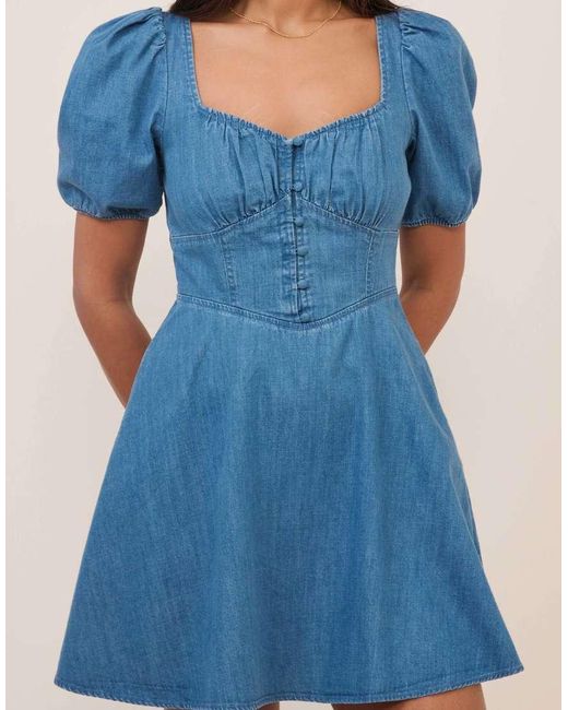 Nobody's Child Blue Denim Tulla Mini Denim Dress