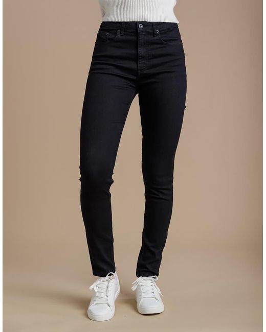 French Connection Blue Cotton Blend Stretch High Rise Skinny Denim Jeans