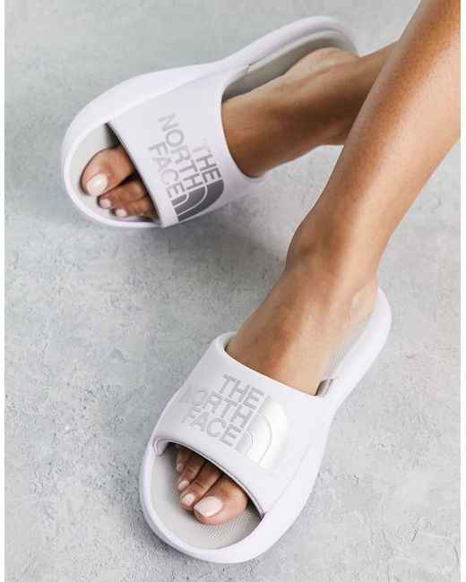 The North Face Rubber Triarch Sliders in White Lyst Canada