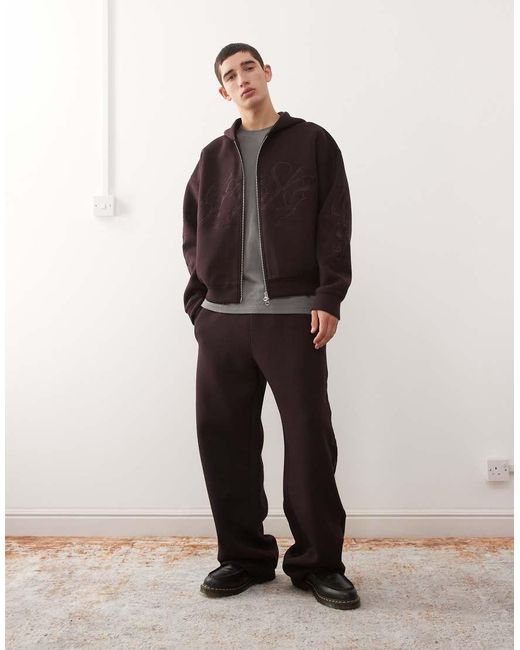 Weekday Black Co-ord Simon Scuba Sweatpants With Embroide Graphic for men