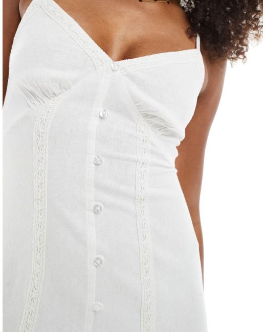 New Look White Button Down Midi Dress