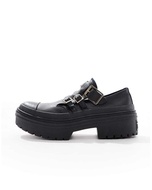 Merceditas Negras Con Plataforma Chuck Taylor All Star De Converse de color Black