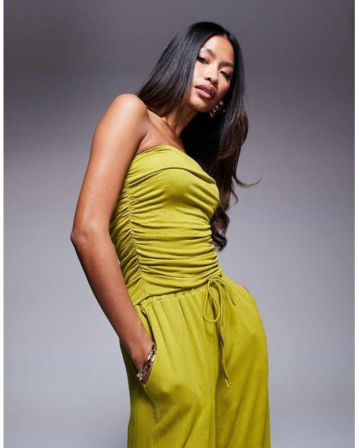 ASOS Bandeau-Top Van Kreukelstof in het Green