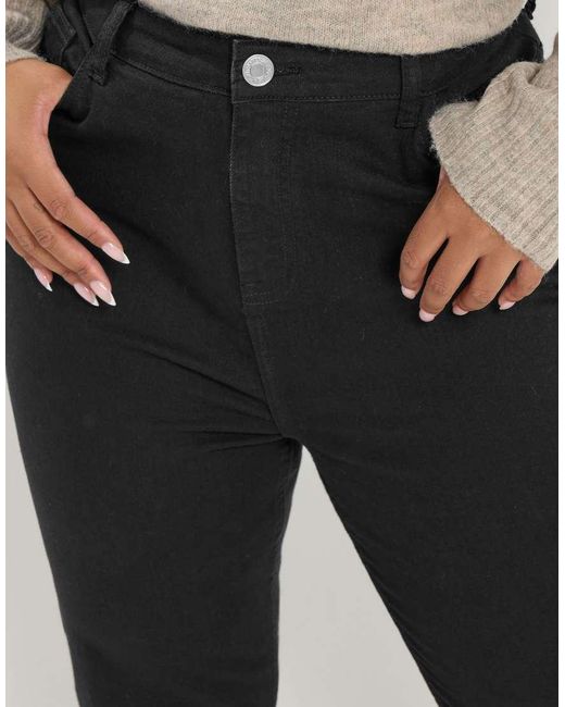 Yours Clothing Black Flare Stretch Jeans