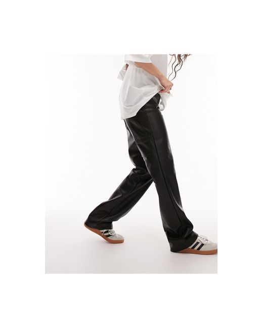 ZARA NEW WOMAN FAUX LEATHER PANTS High-waisted straight leg 4369/252 GRAY  XS-XL | eBay