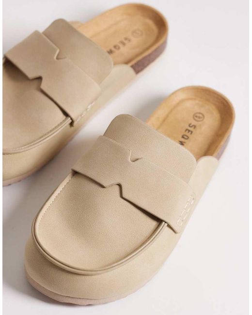 SEQWL Natural Soda Slip On Loafer Style Mule