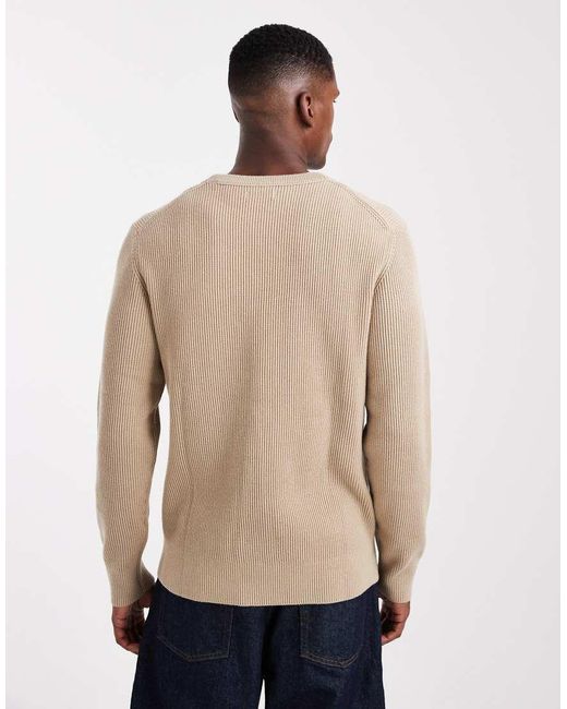 Jack & Jones Natural Ribbed Jumper for men