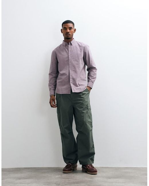 Levi's Purple Authentic Button Down Striped Shirt for men