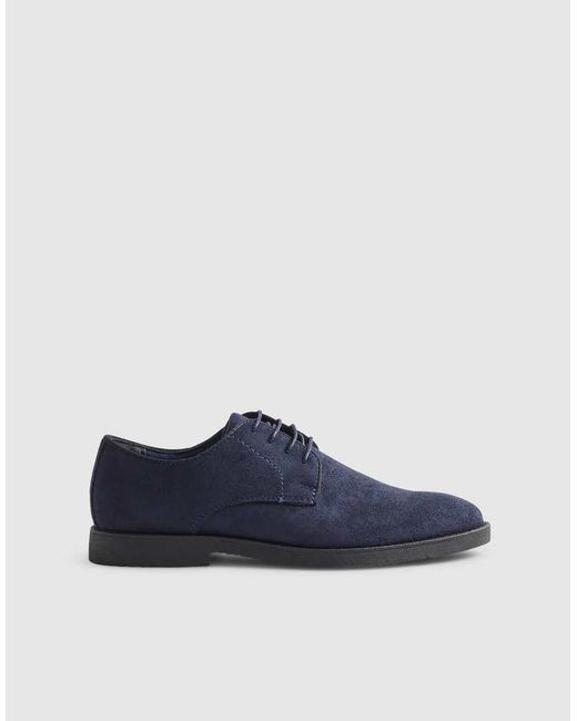 River Island Blue Faux Suede Brogues for men