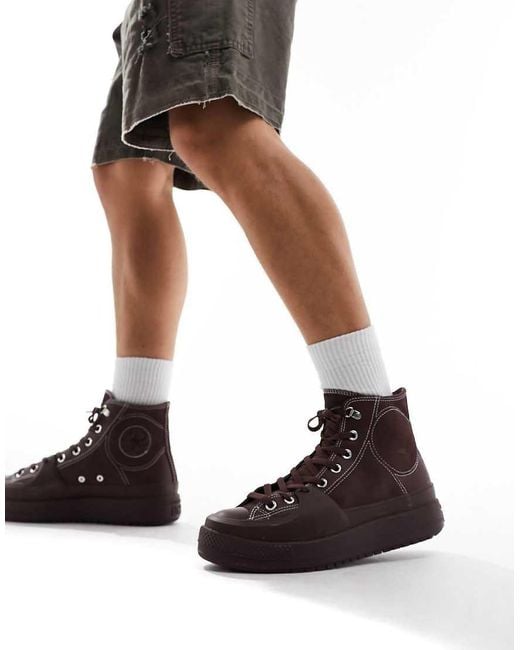 Converse Black Chuck Taylor All Star Construct Hi Sneakers for men