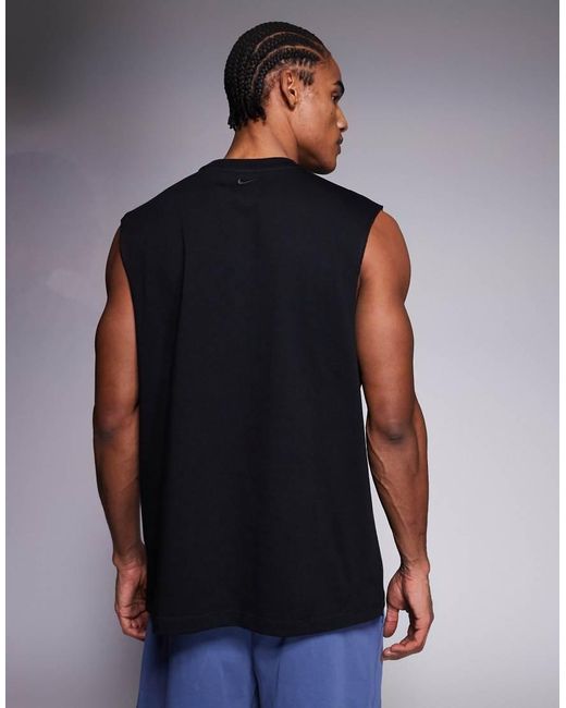 Nike Gray Athletic Club Chest Logo Tank Top for men