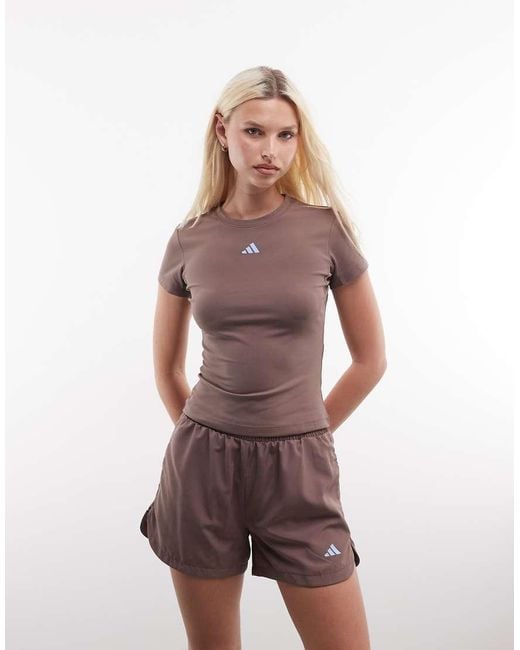 Adidas Originals Brown Three Stripes Studios Woven Shorts