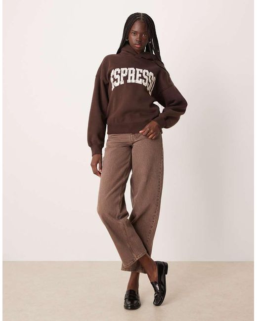 Abercrombie & Fitch Hoodie Met Print in het Brown