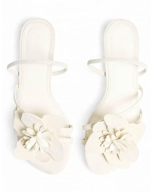 NA-KD Natural Suede Flower Heels