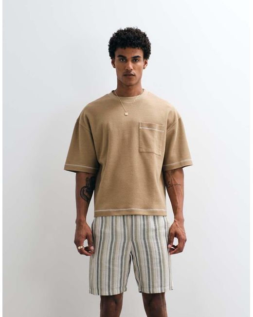 Only & Sons White Tie Waist Shorts for men