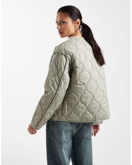New Look Gray Quilted Padded Jacket