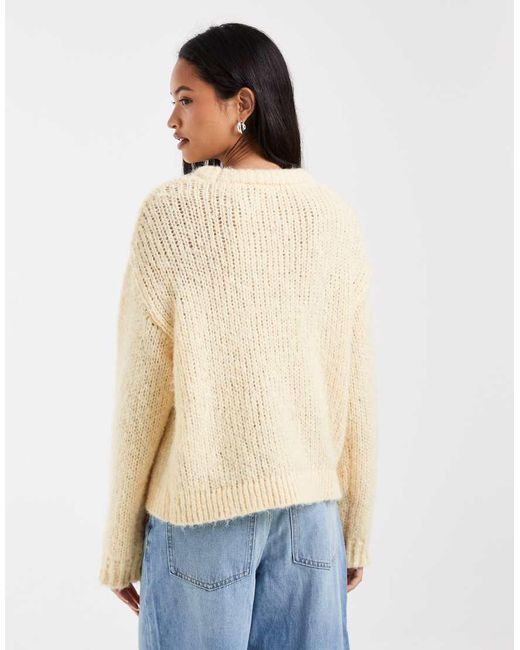Pieces Natural Chunky Knitted Jumper