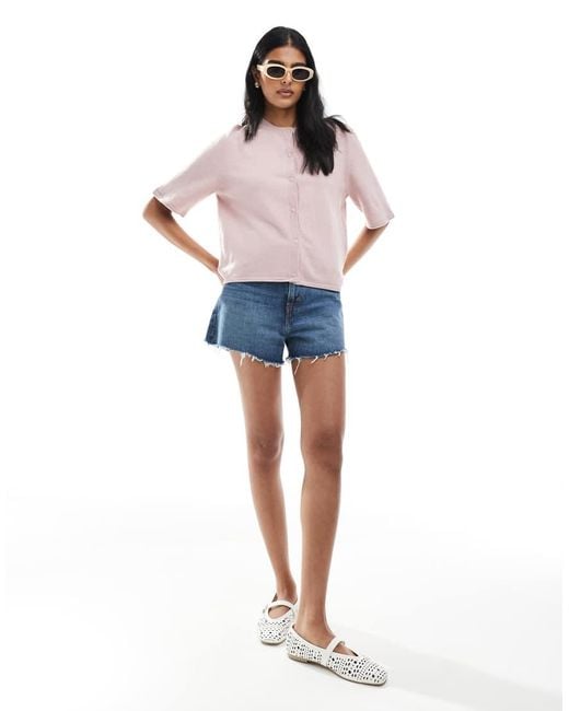 ONLY Pink Short Sleeve Knitted Cardigan