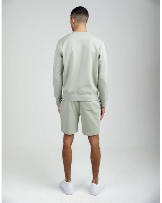 French Connection Green Cotton Blend Sweatshirt And Shorts Co Ord Set for men