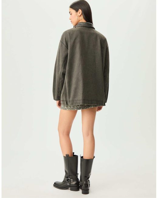 Stradivarius Green – gewachste oversize-jacke