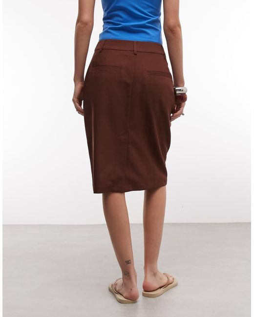 ASOS Blue Tailored Knee-length Pencil Skirt