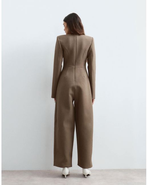 ARRANGE Brown Structured Tailored Jumpsuit