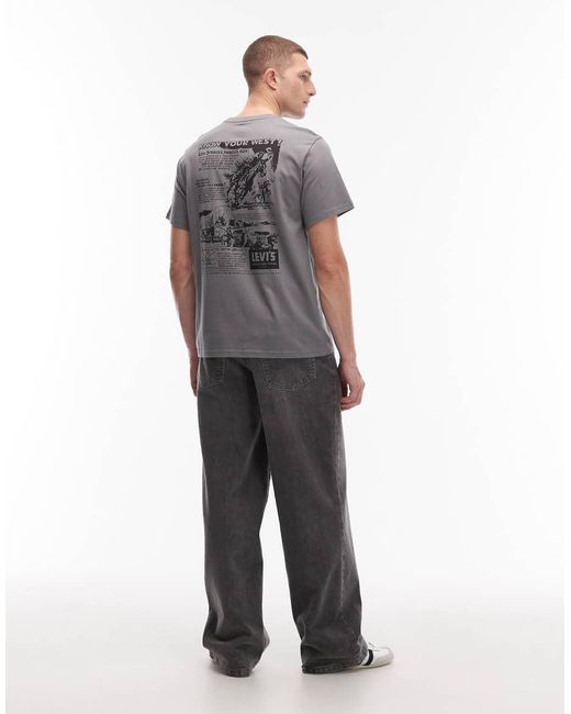 Levi's Gray Western Back Graphic Relaxed T-shirt for men